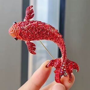 Betsey Johnson Red Fish Brooch